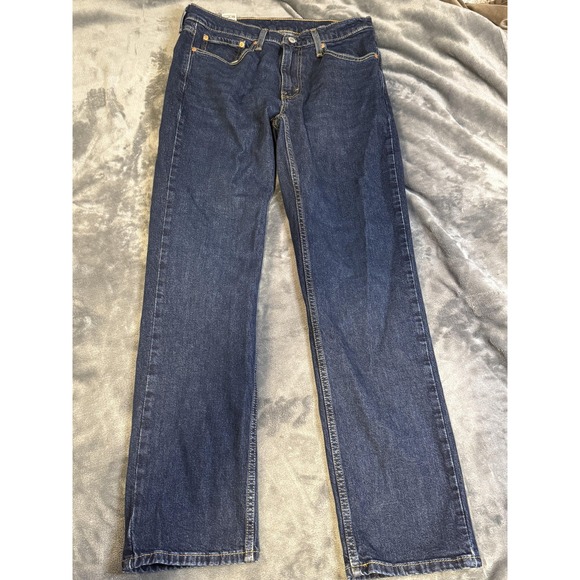 Levis 514 Jeans Mens 32x32 Blue Straight Fit Stretch Denim 5 Pocket Medium Wash - Picture 1 of 12